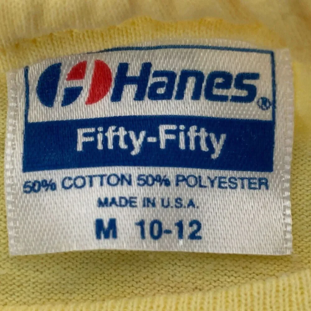Vintage 90s Vincent De Pauls Festival T Shirt Youth Medium 10-12 Kids USA Yellow